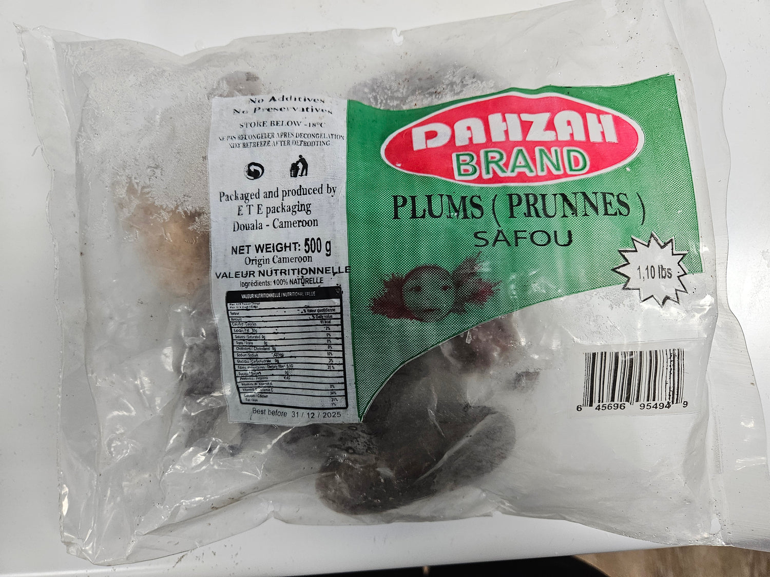 DAHZAH FROZEN AFRICAN PLUMS/PEAR/UBE/SAFOU(500G)