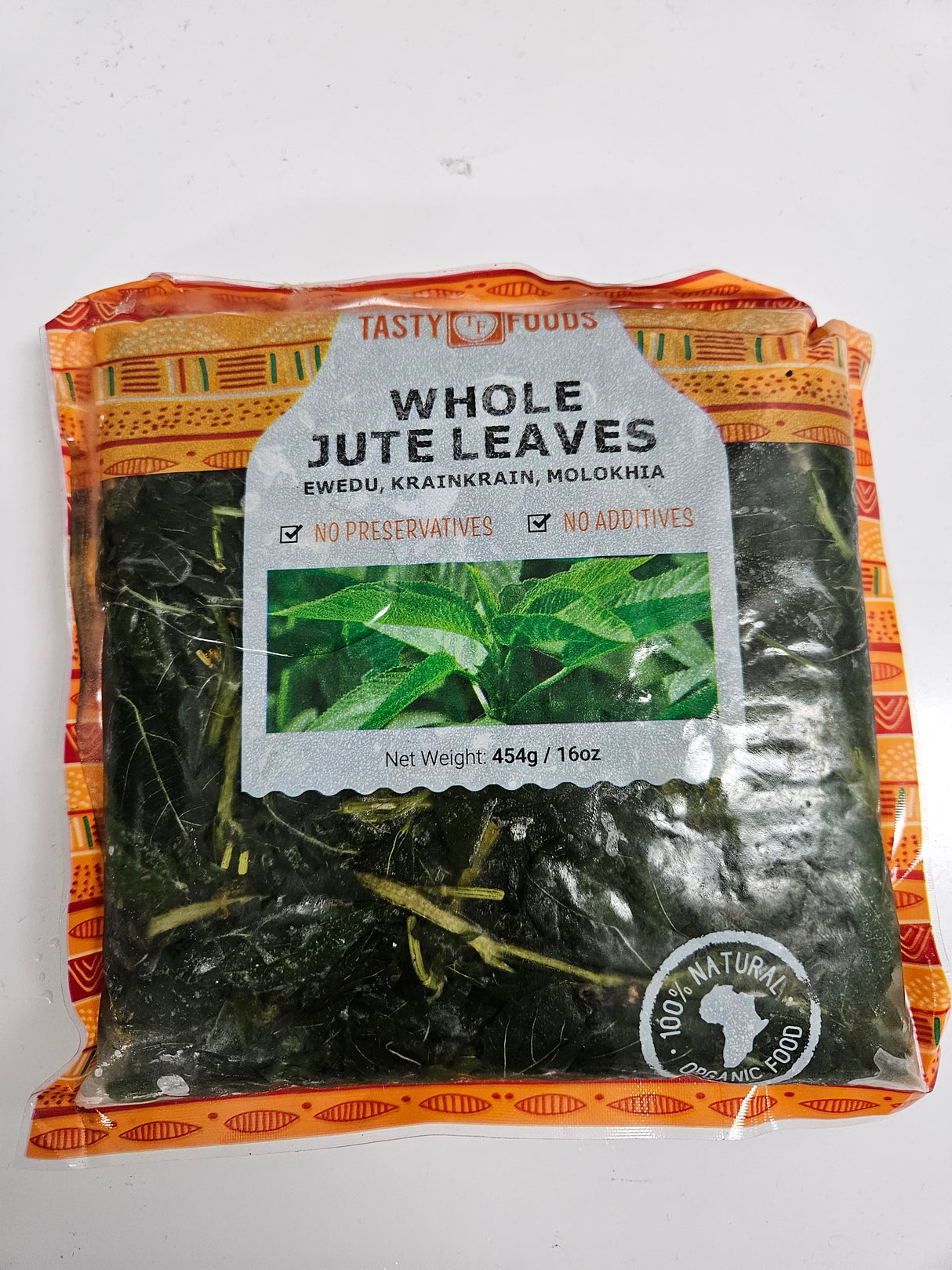 TASTY FROZEN WHOLE JUTE LEAVES/EWEDU/MOLOKHAI(16OZ)