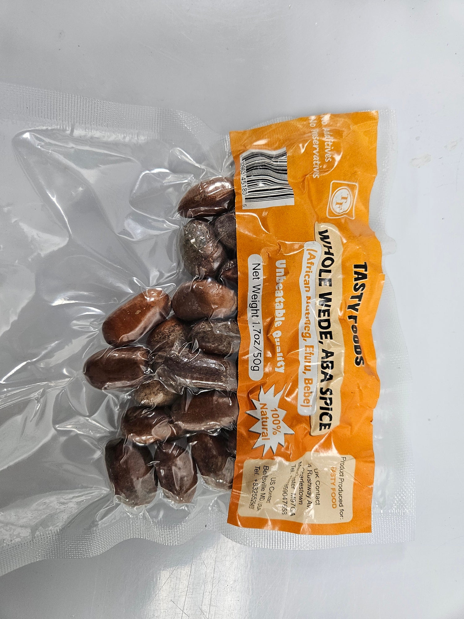 TASTY FOODS  WHOLE WEDE, ABA SPICE (AFRICAN NUTMEG) 1.7 OZ