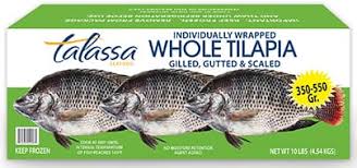 BOX OF WHOLE TILAPIA 10LBS
