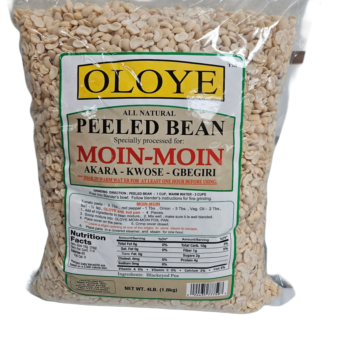 OLOYE MIMI PEELED BEANS 4LBS